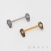 COFFIN-SHAPED ENDS WITH A SPIDER WEB PATTERN 316L SURGICAL STEEL NIPPLE RING